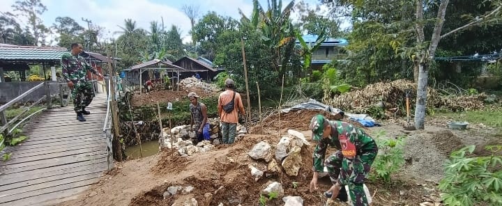 Kodim 1002/HST Percepat Pembangunan Infrastruktur, Dua Jembatan Garuda Masuk Tahap Konstruksi Abutment