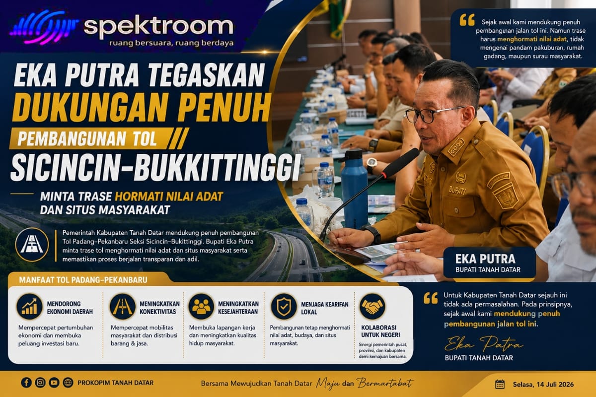 Eka Putra Tegaskan Dukungan Penuh Pembangunan Tol Sicincin–Bukittinggi, Minta Trase Hormati Nilai Adat dan Situs Masyarakat