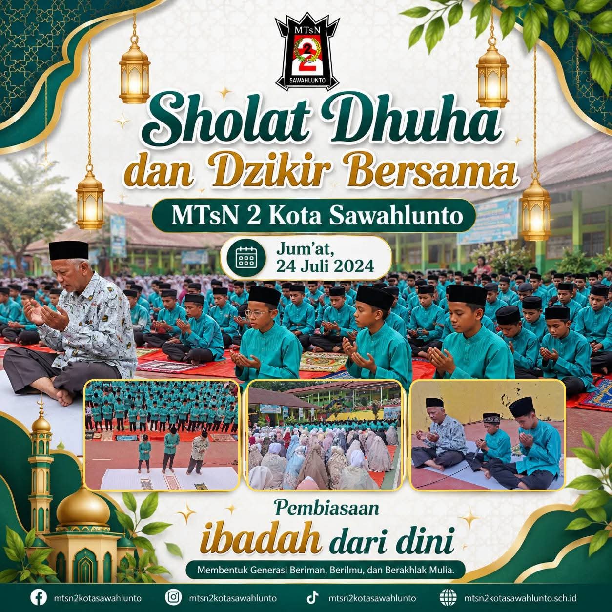 Suasana Haru di MTsN 2 Sawahlunto, Ratusan Murid Khusyuk Sholat Dhuha dan Berdzikir Bersama, Karakter Religius Dibangun Sejak Dini
