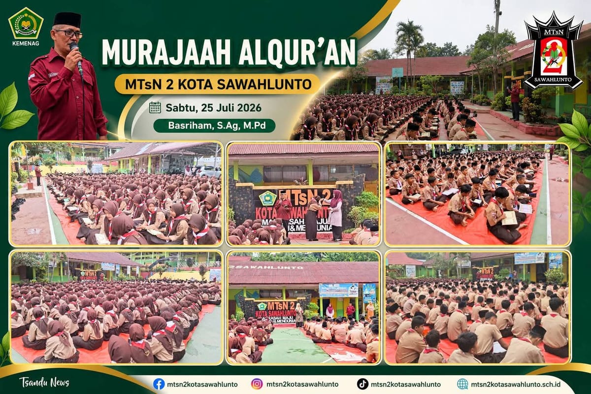 Haru di Sawahlunto! Murid MTsN 2 Awali Hari dengan Murajaah Al-Qur'an, Sambung Ayat Jadi Tradisi yang Menumbuhkan Generasi Qur'ani