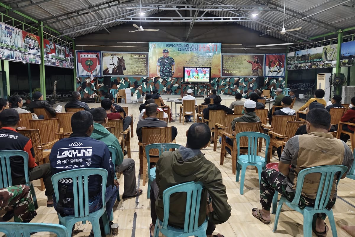 Kodim 1425/Jeneponto Jadikan Piala Dunia 2026 Panggung Kemanunggalan TNI dan Rakyat