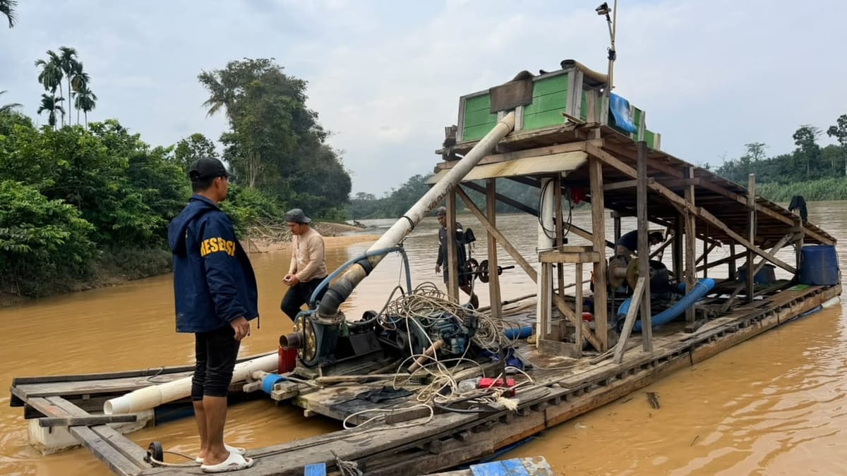 Polda Riau Tindak Tegas PETI di Kuansing, Sempat Dihadang Warga Saat Operasi Penertiban
