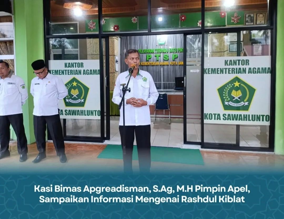 Rashdul Qiblat 15-16 Juli 2026, Kemenag Sawahlunto Ajak Masyarakat Cek Ulang Arah Kiblat Secara Serentak