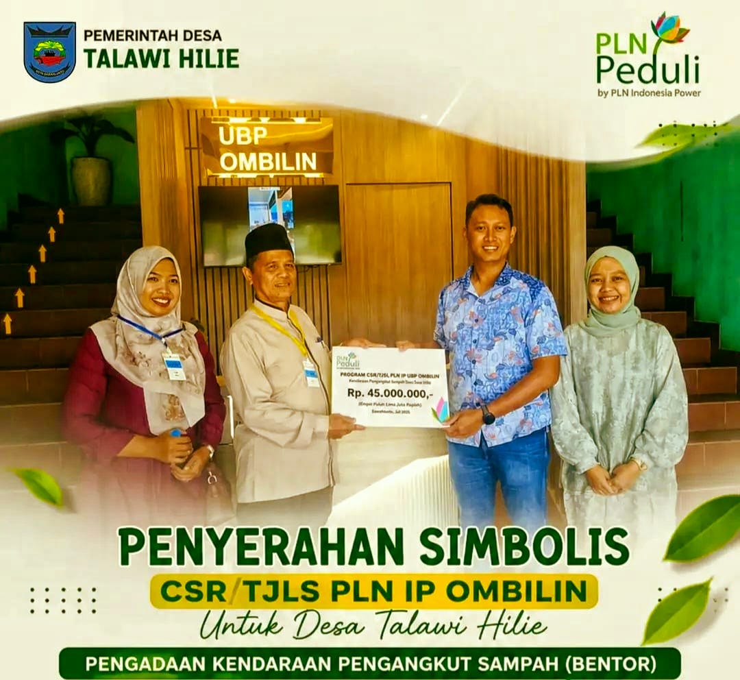 PLN Ombilin Gelontorkan CSR Rp45 Juta untuk Talawi Hilie, Dukung Penanganan Sampah
