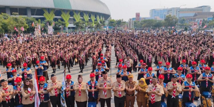 Kwarcab Bekasi Kukuhkan 1.398  Pramuka Garuda Dan  Pelepasan Kontingen Jamnas XII