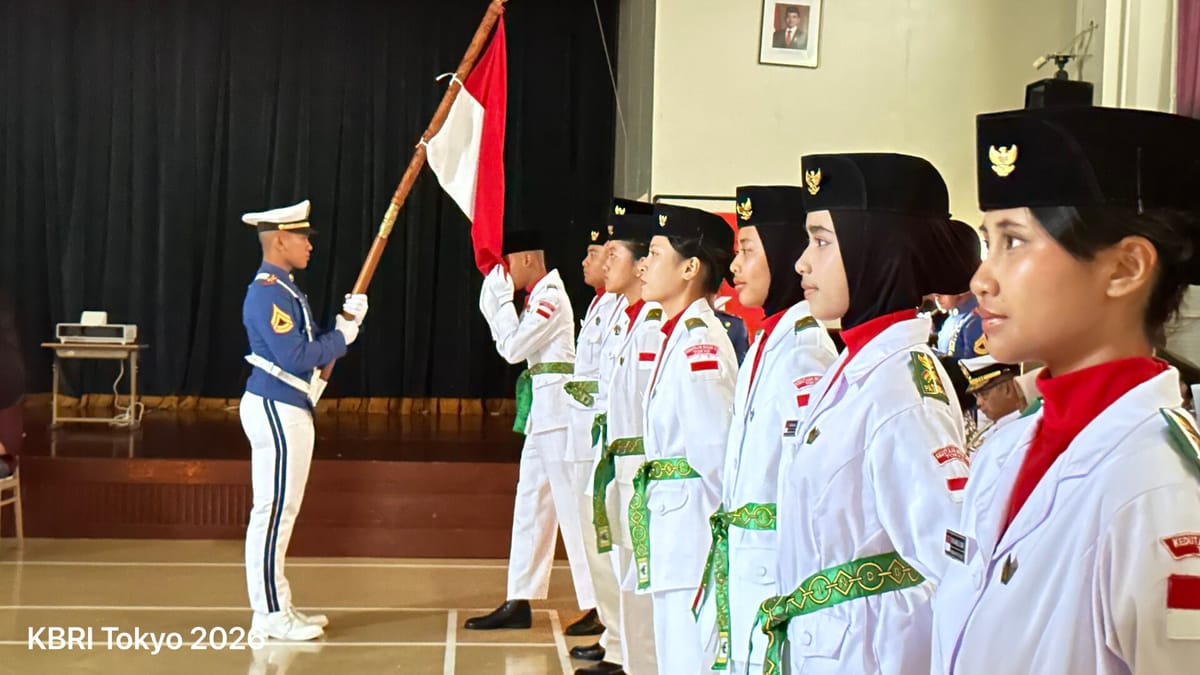 Kibarkan Merah Putih di Negeri Sakura, Paskibra KBRI Tokyo Panjatkan Doa untuk Korban Gempa NTT