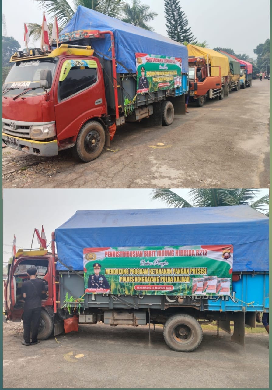 Polres Bengkayang Lepas 7 Truk Bibit Jagung, untuk disebar ke 14 Kecamatan