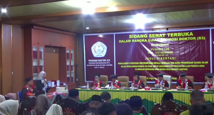 Promovendus Syafriyadi, Berhak Menyandang Gelar Doktor Setelah Menjalani Ujian Promosi Doktor di Unis An Nur Lampung