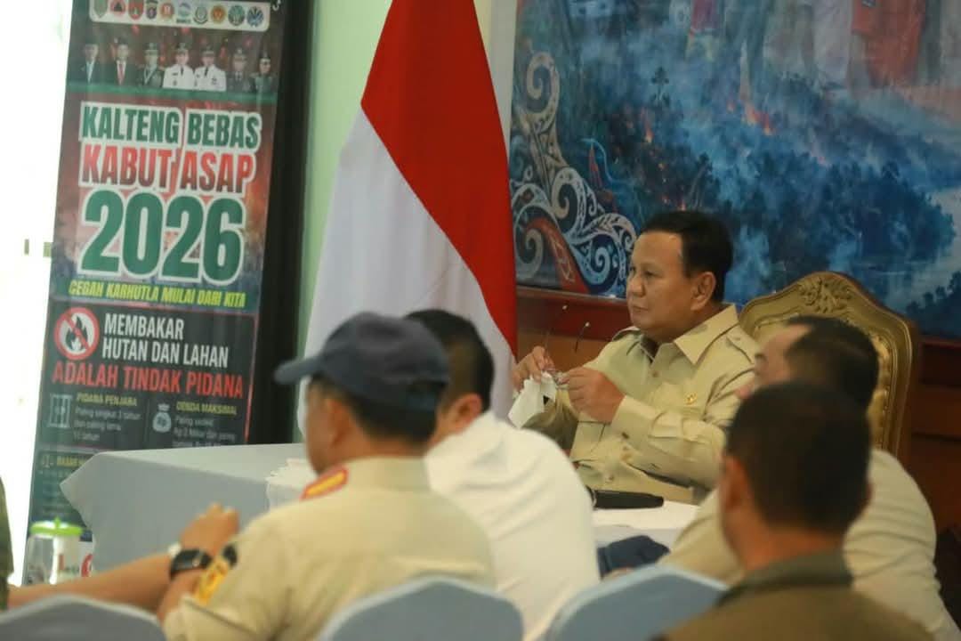 Presiden Prabowo Pimpin Rapat Penanganan Karhutla di Kalimantan Tengah