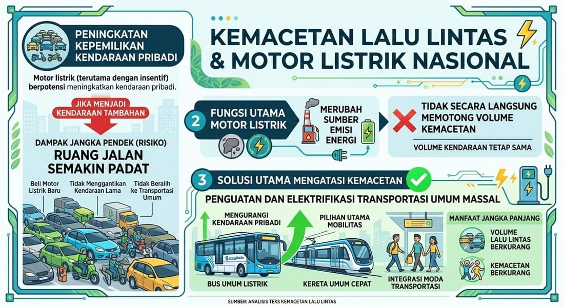 Motor Listrik Nasional: Dorong Transisi Energi, Jangan Tambah Beban Kemacetan Kota