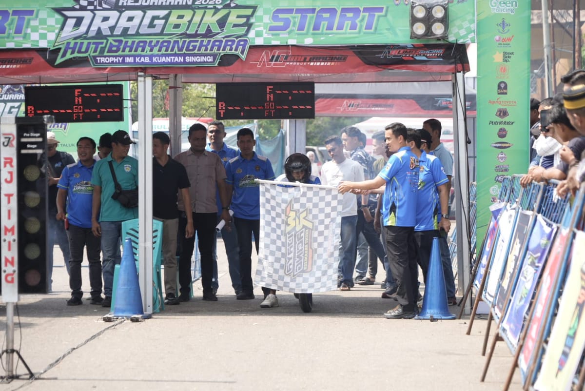 Plt Bupati Kuansing Dukung Drag Bike HUT Bhayangkara, 700 Starter Dari Empat Provinsi Ramaikan Sport Centere