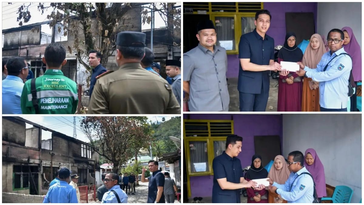 Wali Kota Sawahlunto Riyanda Putra Serahkan Bantuan Korban Kebakaran Sikalang