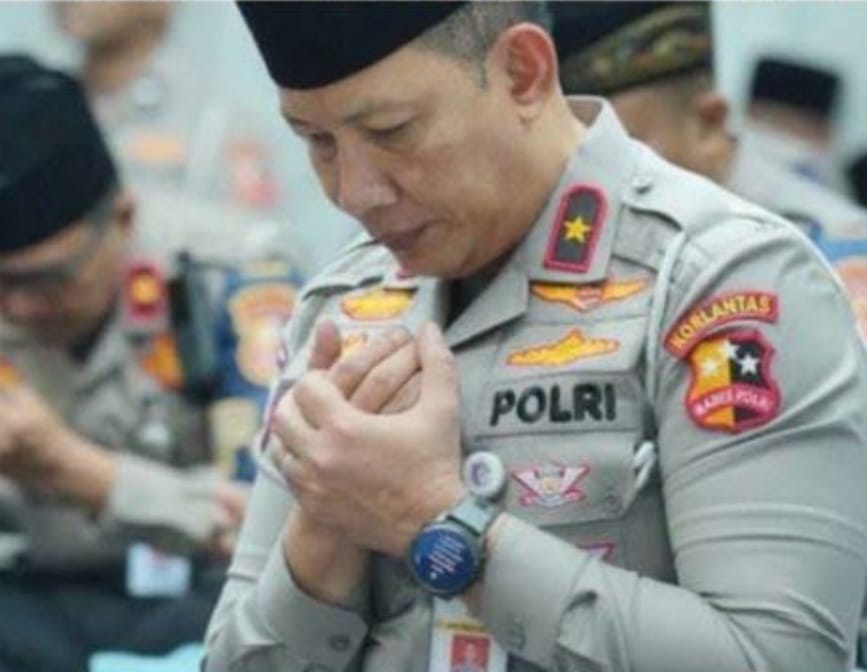 Dalam Rangka HUT Ke-71, Korlantas Gelar Doa Bersama Ojol dan Santunan Anak Yatim