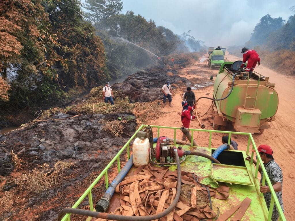 Dua Perusahaan Bersatu Hadang Karhutla di Ketapang, Sekat Bakar Dibangun di Perbatasan Konsesi