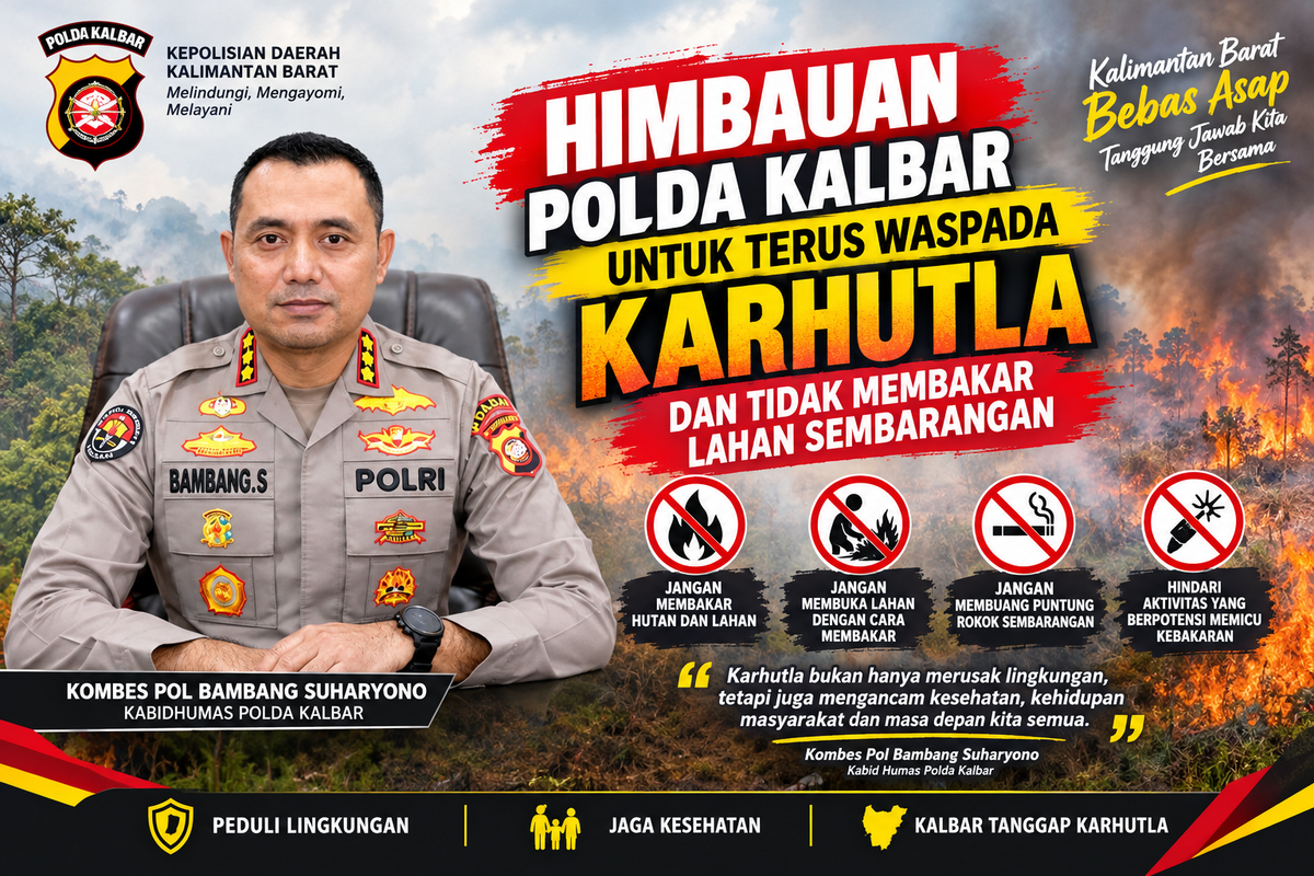 Meski Berpotensi Hujan, Polda Kalbar Minta Masyarakat Waspadai Karhutla