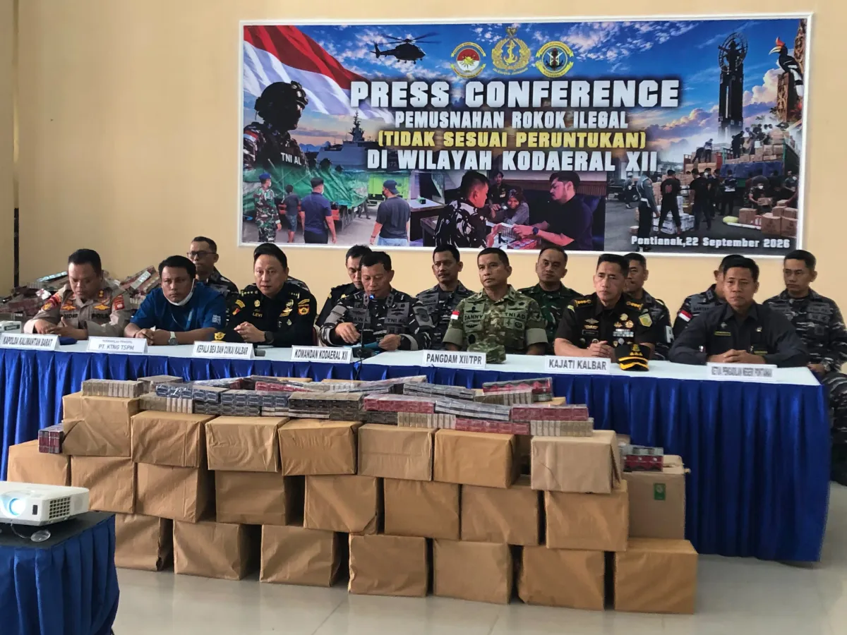 Sejuta Batang Rokok Ilegal Dimusnahkan di Pontianak, Negara Selamatkan Rp1,4 Miliar