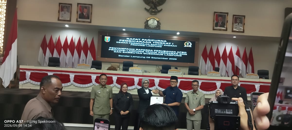Rancangan APBD-P Provinsi Lampung Alami Penyesuaian, Terjadi Penurunan Pendapatan, Namun Belanja Dinaikkan