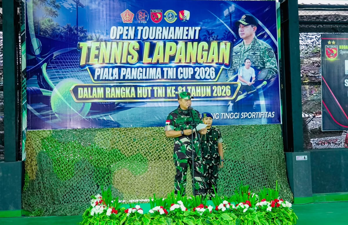 Pangdam XV/Pattimura Buka Kejuaraan Tenis Piala Panglima TNI 2026