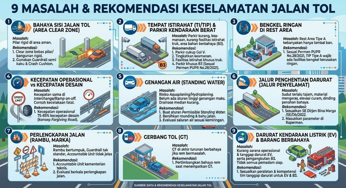 Keselamatan Jalan Tol, Rest Area Hingga Penanganan Mobil Listrik