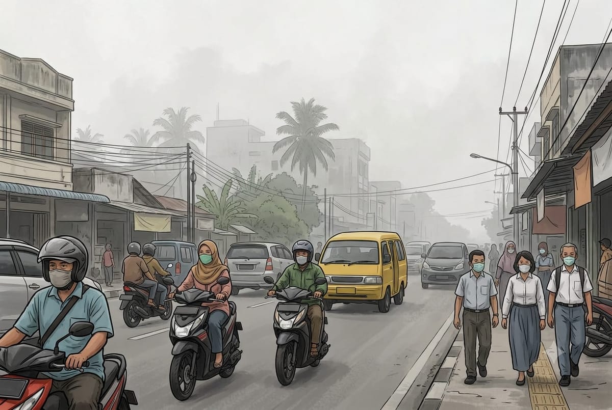 PM2.5 Masih Tinggi, Warga Pekanbaru Diimbau Pakai Masker Saat Keluar Rumah