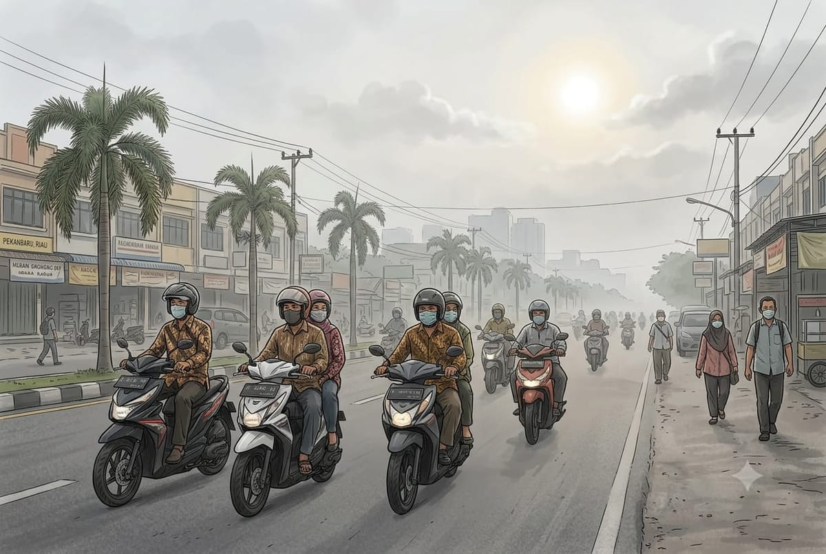 Udara Kabur Hingga  Berawan Menyelimuti Riau