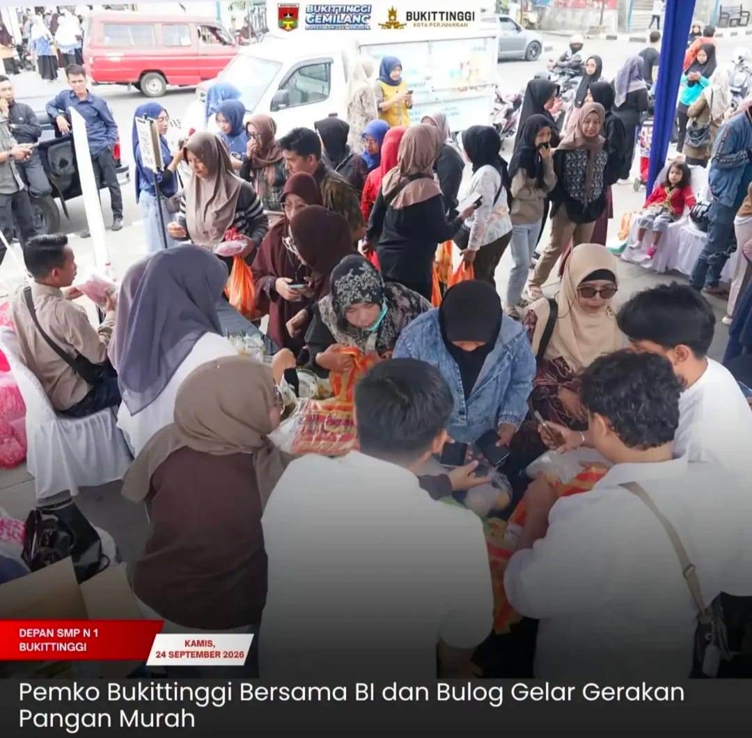 Pemko Bukittinggi Bersama BI dan Bulog Gelar Gerakan Pangan Murah