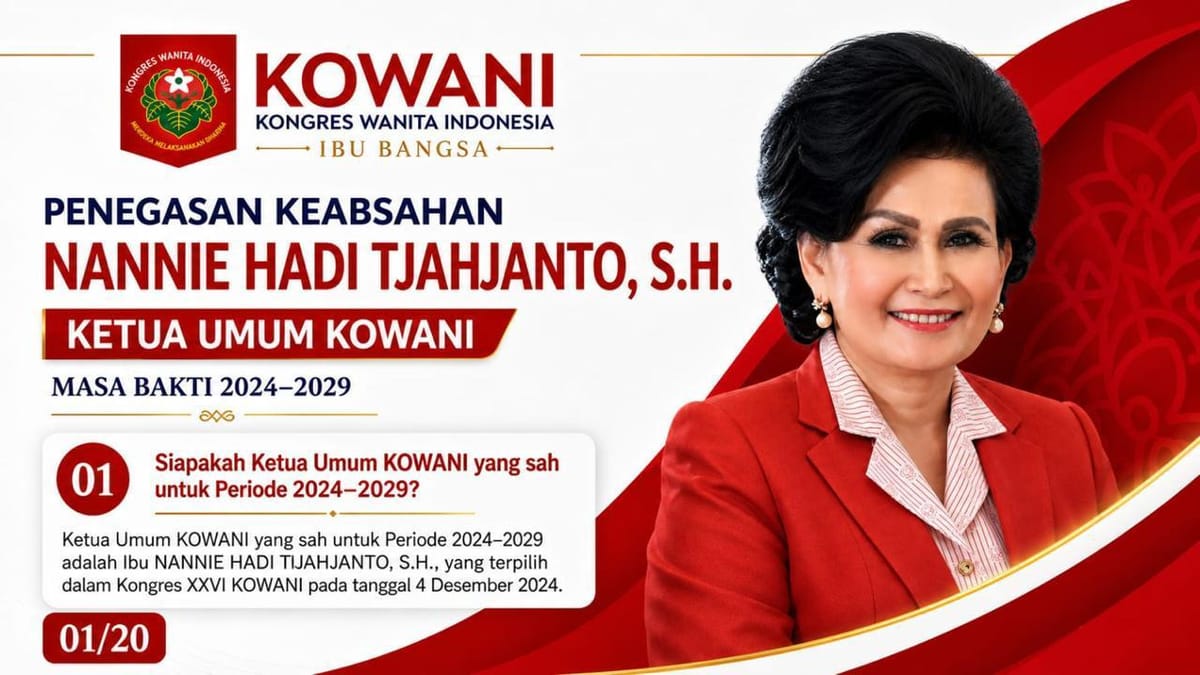 KOWANI Menghargai Sikap Hukum PERWIRA Tolak Kongres Luar Biasa