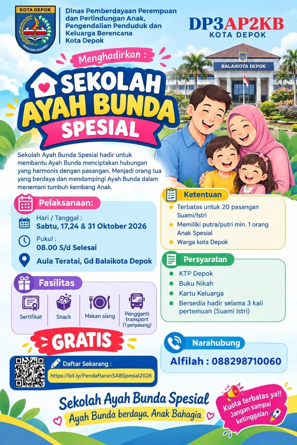 Dinas DP3AP2KB Depok Buka Program Sekolah Ayah Bunda