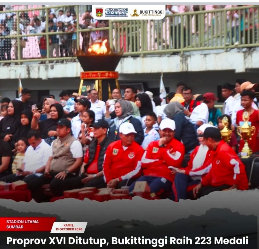 Proprov XVI Sumbar 2026 Ditutup, Bukittinggi Raih 223 Medali