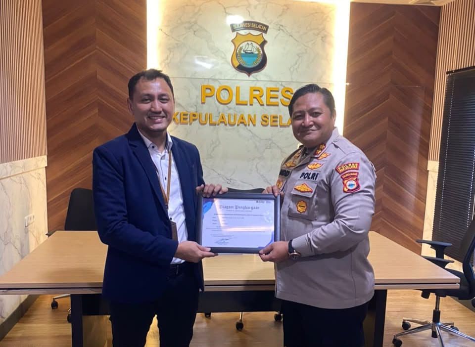 BRI Berikan Penghargaan Kepada Kapolres Selayar atas Dedikasi Penanganan Perkara