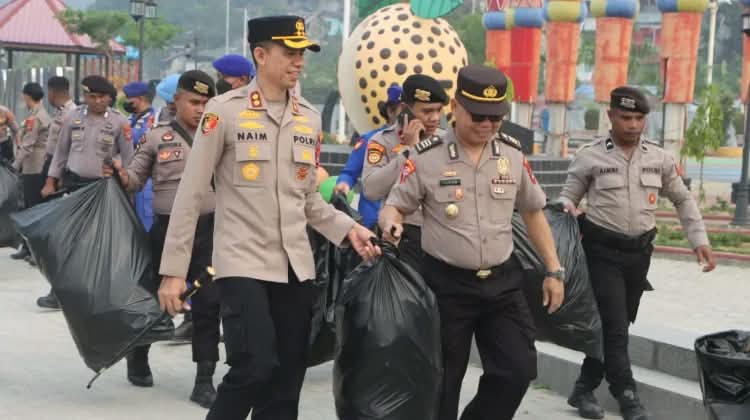 Green Policing Polres Fakfak, Ciptakan Lingkungan Yang Bersih Dari Sampah