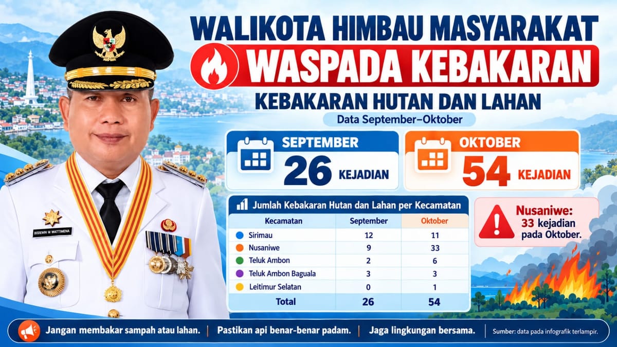Wali Kota Ambon Minta Kewaspadaan  Kebakaran Ditingkatkan