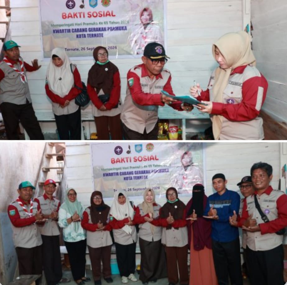 Kwarcab Pramuka Kota Ternate Bantu Panti Asuhan Al-Ma'un Rehab Dapur dan MCK Lewat Kegiatan Bakti Sosial