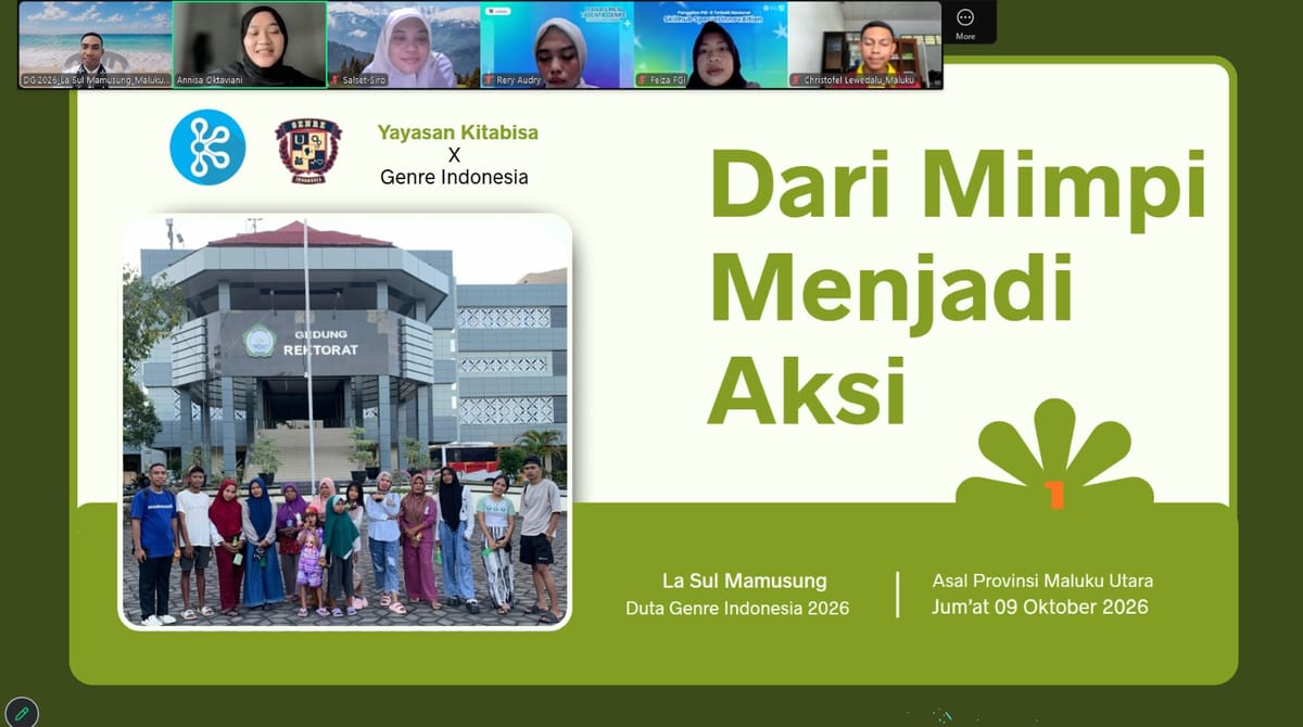 Masuk Top 12 Inovasi Terbaik Duta GenRe Indonesia 2026 Asal Malut Ikut Presentasi Program Perebutkan Pendanaan Kita bisa