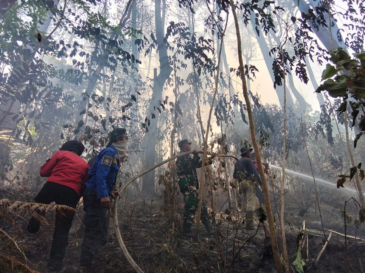 Api mengancam Pemukiman, Prajurit Kodim 1425/Jeneponto Bersama Warga Bertindak Cepat
