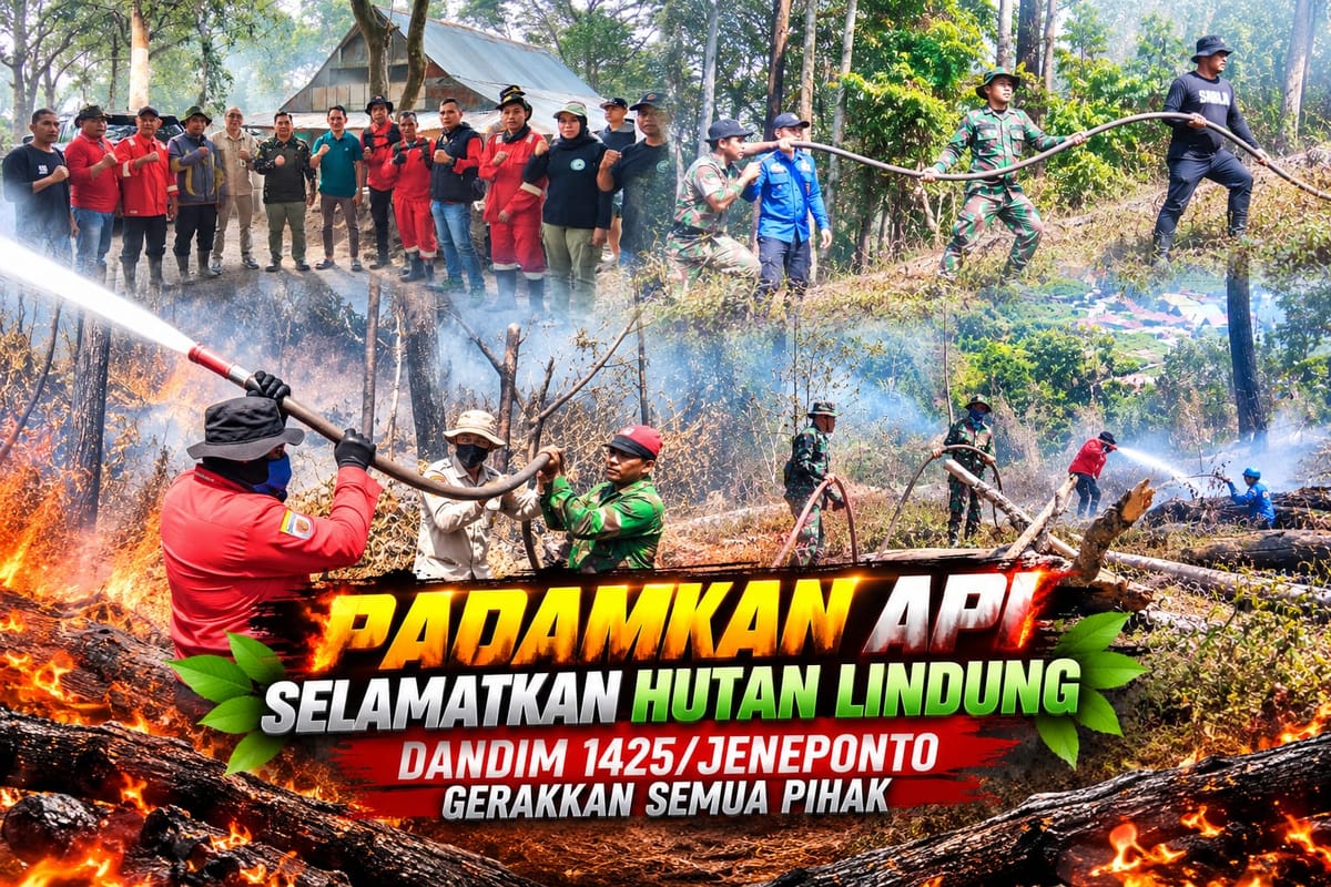 Karhutla Hutan Lindung Bulumalatta dan Bulusarung Kab. Jeneponto Berhasil Dipadamkan
