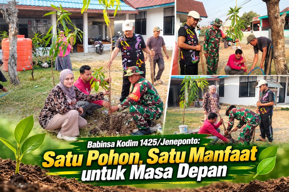 Babinsa Kodim 1425/Jeneponto: Satu Pohon, Satu Manfaat untuk Masa Depan
