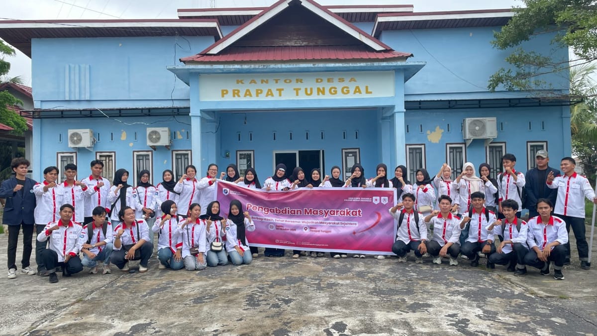 UKM KSR PMI Politeknik Negeri Bengkalis Gelar Pengabdian Masyarakat, Cek Kesehatan dan Berbagi Sembako