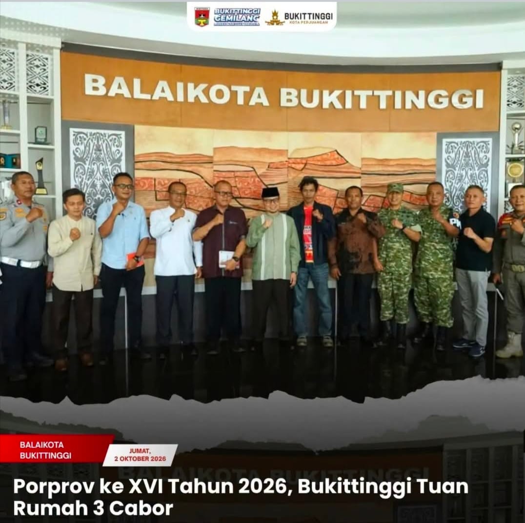Porprov Sumbar XVI Tahun 2026, Bukittinggi Tuan Rumah 3 Cabor