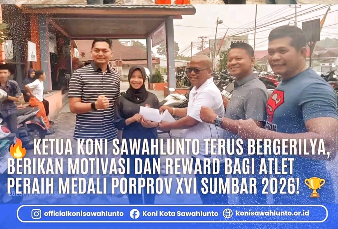 Ketua KONI Sawahlunto Beri Motivasi dan Gelontorkan Reward untuk Peraih Medali Porprov XVI Sumbar 2026