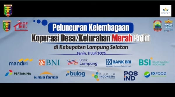 Gubernur Lampung Ikuti Peluncuran Kopdeskel Merah Putih Secara Virtual dari Kabupaten Lampung Selatan