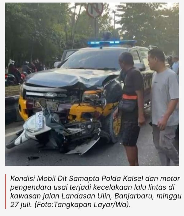 Klarifikasi Polda Kalsel Terkait Laka Lantas di Liang Anggang