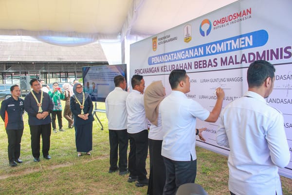 Kelurahan Mentaos Ditetapkan Sebagai Kelurahan Bebas Maladministrasi