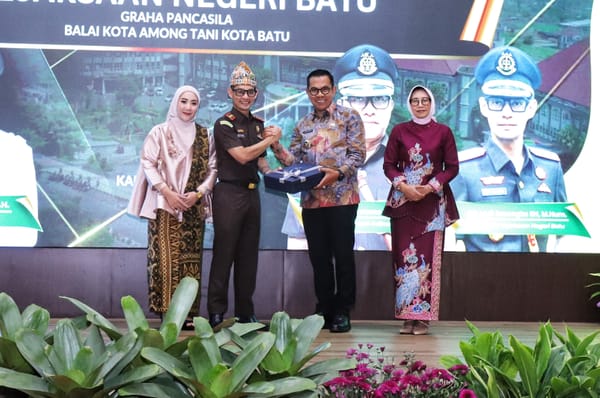 Pisah Sambut Kepala Kejari Batu, Wali Kota Nurochman Harap Sinergi Penegakan Hukum Terus berlanjut