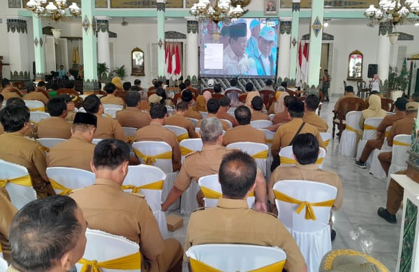 Ratusan Kepala Desa/Kelurahan se Kabupaten Madiun Ikuti Secara Daring  Peluncuran Kelembagaan 80.000 Kopdeskel Merah Putih