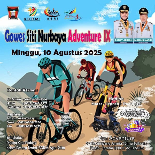 Gowes Siti Nurbaya Digelar untuk Ramaikan Hari Jadi Kota Padang Ke 356
