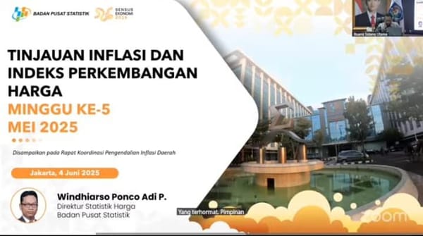 Pekan Terakhir Mei, Kecuali Papua Barat, 37 Provinsi Alami Inflasi.