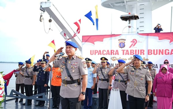 Jelang Hari Bhayangkara Ke-79, Polda Kaltim Gelar Upacara Tabur Bunga