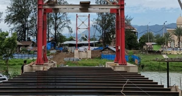 Jembatan Gantung Gp Lamseupeung–Gp Lambhuk  Banda Aceh Segera Dirampungkan