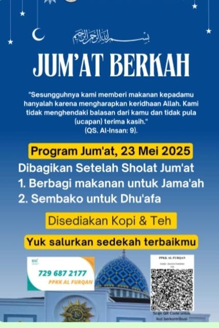 Program Jum'at Berkah Hari Ini Mesjid Al Furqan Banjarmasin